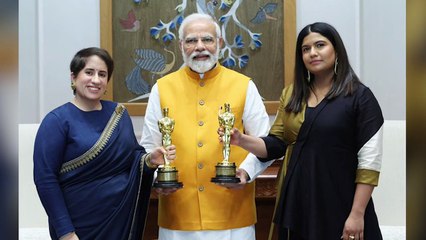 PM Modi meets 'The Elephant Whisperers' team