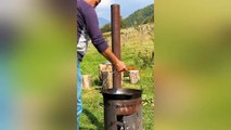Cooking Tasty Wild Mountain Alycha Jam! Relaxing Cooking by Azerbaijani Hermits