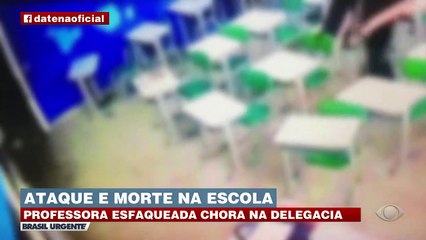 Professora atacada na escola presta depoimento e chora na delegacia 31/03/2023 09:51:36