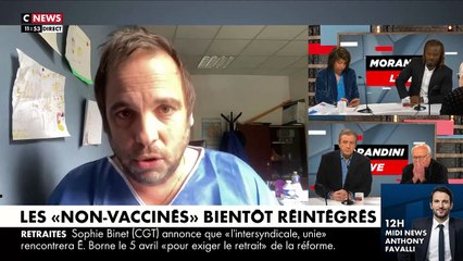 Réintégration des soignants non-vaccinés - Ecoutez la colère du Dr Arnaud Chiche dans "Morandini Live": "C'est n'importe quoi!"