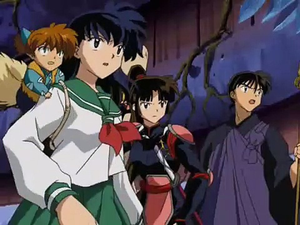 Inuyasha and Sesshomaru injury Naraku and almost defeats him