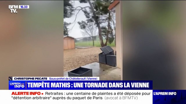Tempête Mathis: Christophe Pecate, sous-préfet de Châtellerault (Vienne), appelle les habitants à faire preuve de prudence sur la route