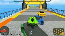 Impossible Stunt Car Tracks 3D- Green Car Driving Stunts Level 1 & 2 GamePlay