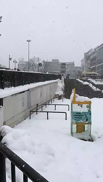 Snow fall in Istanbul Turkey