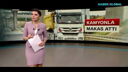 Trafikte korku dolu anlar! Hafriyat kamyonu ile böyle makas attı