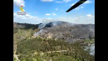 Las imágenes aéreas de los incendios descontrolados que cercan el monte Naranco, el pulmón de Oviedo