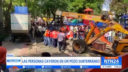 Colapso del piso de un templo deja 35 muertos en India: cayeron a un pozo subterráneo