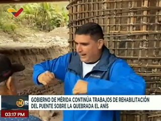 Gobernación de Mérida continúa con la rehabilitación del puente sobre la quebrada El Anís