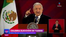 López Obrador celebra la elección de Guadalupe Taddei como consejera presidenta del INE