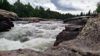 A wonderful landscape of a waterfall with music and nature sounds for relaxation and meditation