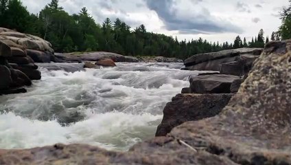 A wonderful landscape of a waterfall with music and nature sounds for relaxation and meditation