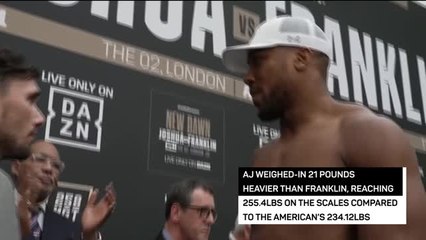 Download Video: Joshua and Franklin weigh-in ahead of heavyweight showdown