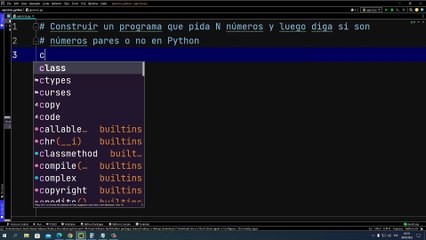 Construir un programa que pida N números y luego diga si son números pares o no en Python