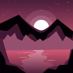 How to create a Red Night Scene Landscape in Adobe Illustrator - Speed Art