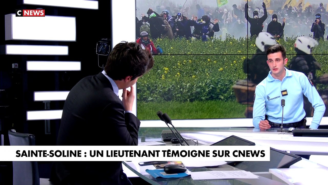 Sainte Soline : Le lieutenant de Gendarmerie Martin, présent lors des affrontements avec des manifestants radicaux témoigne sur CNews de la violence des affrontements