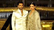 Ranveer और Deepika ने एक दूसरे को देख मुस्कुराते हुए दिया पैपराजी को पोज