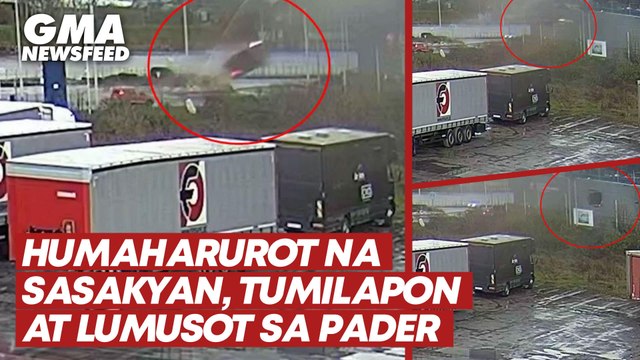 Speeding car flies into a wall in Belgium | GMA News Feed