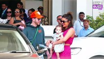 Priyanka Chopra Jonas With Nick Jonas And Daughter Malti Marie spotted at Airport