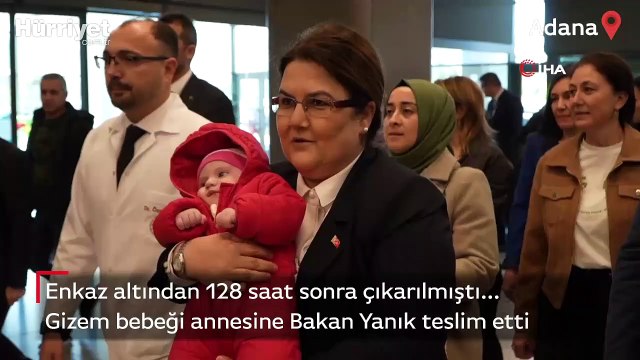 Gizem bebeği annesine Bakan Yanık teslim etti