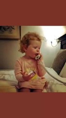 Funny baby girl talking to her friend   ☺️