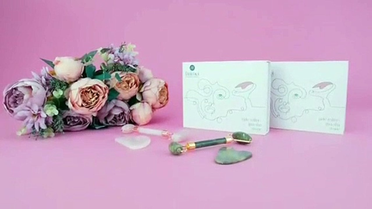 BAIMEI Jade Roller & Gua Sha, Face Roller, Facial Beauty Roller Skin Care Tools, Relaxing and Relieve Fine Lines and Wrinkles