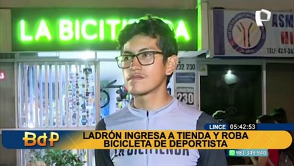Lince: ladrón roba bicicleta con la que deportista iba a competir a nivel nacional