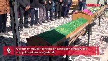 Öğretmen oğulları tarafından katledilen 6 kişilik aile son yolculuklarına uğurlandı