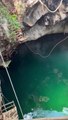 Rope Swing Over Cenote Doesn't Go As Planned