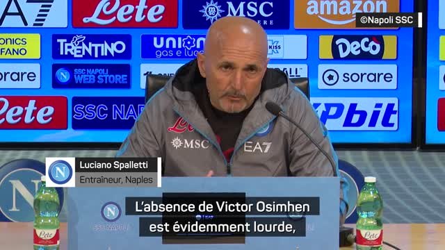 Naples - Spalletti : L'absence d'Osimhen est évidemment lourde