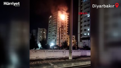 Diyarbakır'da 13 katlı bir binada yangın çıktı