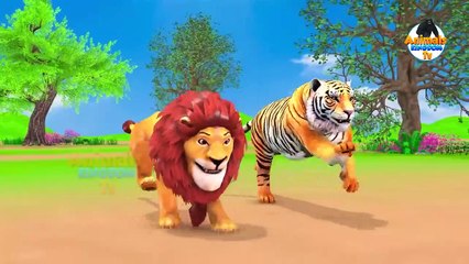 Hide and Seek Game With Cow Mammoth Elephant Tiger Lion Gorilla Dinosaur Wild Animals Escape Game