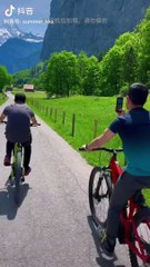 Cycling in beautiful weather