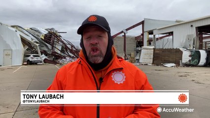 On the tail of a destructive tornado in Iowa