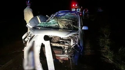 Idosa fica ferida em capotamento na BR-467 entre Cascavel e Sede Alvorada