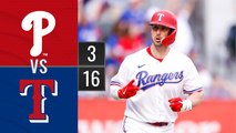 Resumen Filis de Filadelfia  vs Rangers de Texas | MLB 1-04-2023