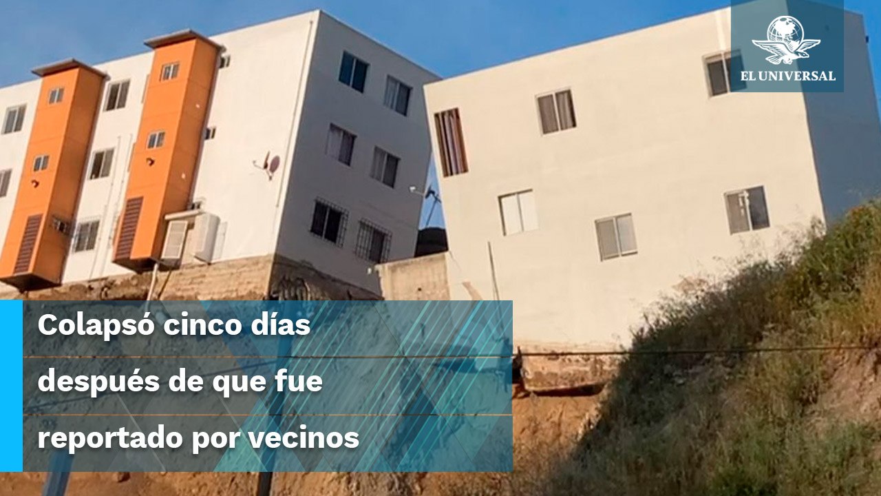 Momento exacto cuando colapsa edificio del Fraccionamiento La Sierra