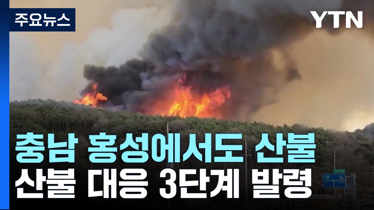 충남 홍성군 산불 확산...'산불 3단계' 진화 총력전 / YTN
