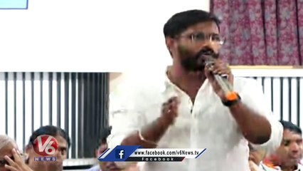 NSUI Telangana President Balmoor Venkat Slams Govt On TSPSC Paper Leak _Round Table Meeting_ V6 News