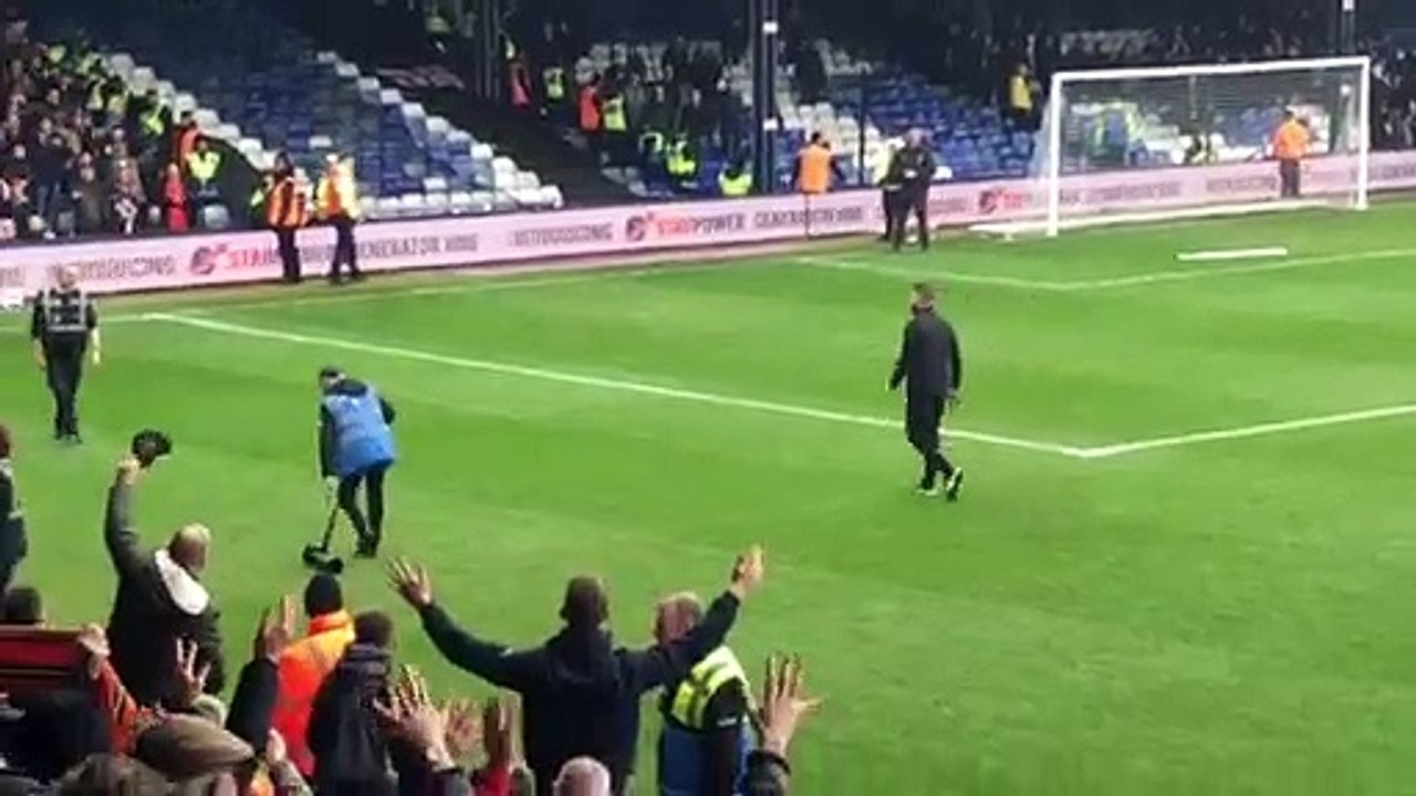 Luton boss Rob Edwards celebrates beating Watford