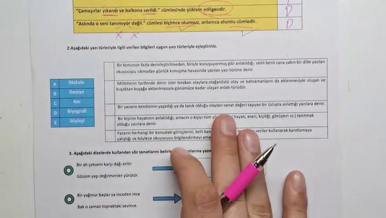 8.Sınıf TÜRKÇE 2.Dönem 1.Yazılı Soruları ve Çözümü (%99 Çıkabilir  )