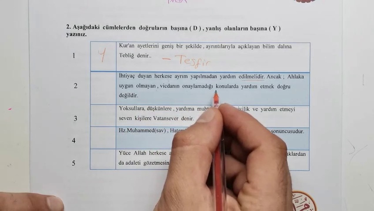 7.Sınıf Din Kültürü ve Ahlak Bilgisi 2.Dönem 1.Yazılı Soruları ve Çözümü (%99 Çıkabilir  ) 2023