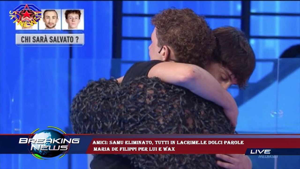 Amici: Samu eliminato, tutti in lacrime.Le dolci parole  Maria De Filippi per lui e Wax
