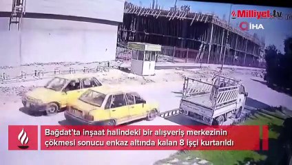 Irak'ta inşaat halindeki AVM çöktü: 8 işçi kurtarıldı
