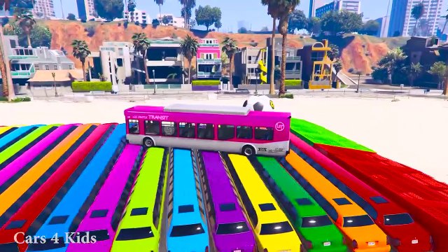 Baby Cartoon Video Colors for Children Spiderman Cartoon For Kids - HUGE Bus Superheroes Cars