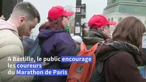Marathon de Paris: de nombreux spectateurs à Bastille pour encourager les coureurs