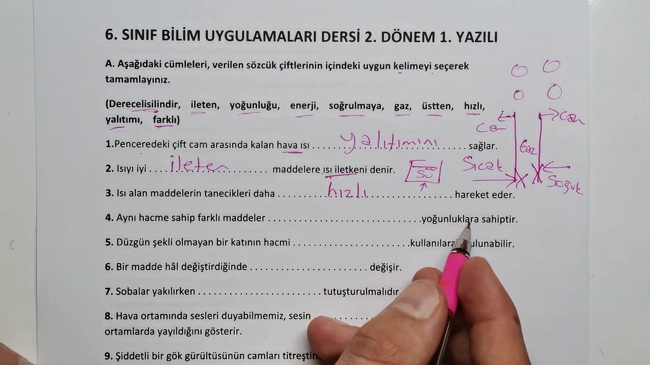 6. Sınıf Bilim Uygulamaları 2. Dönem 1. Yazılı Soruları ve Cevapları (%99 Çıkabilir )