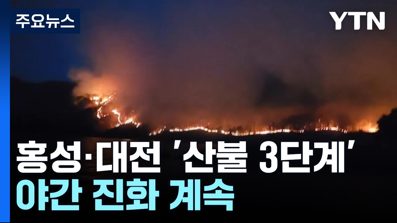 충남 홍성·대전 '산불 3단계'...야간 진화 계속 / YTN