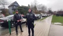 Vancouver  female Police officer laughed  who cowers away when a mob of trans activists get violent?  police hired some liberal officers, who when challenged, run faster than Bill Clinton pulling down his pants in an Arkansas trailer park