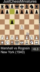 Marshall´s Pawns are to strong for Black´s Knights. Sicilian Defense