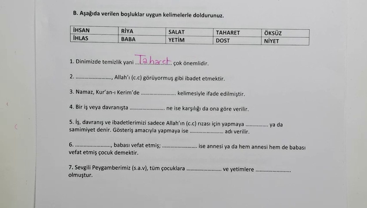 5.Sınıf Peygamberimizin Hayatı (SİYER) 2.Dönem 1.Yazılı Soruları ve Çözümü (%99 Çıkabilir ) #2023